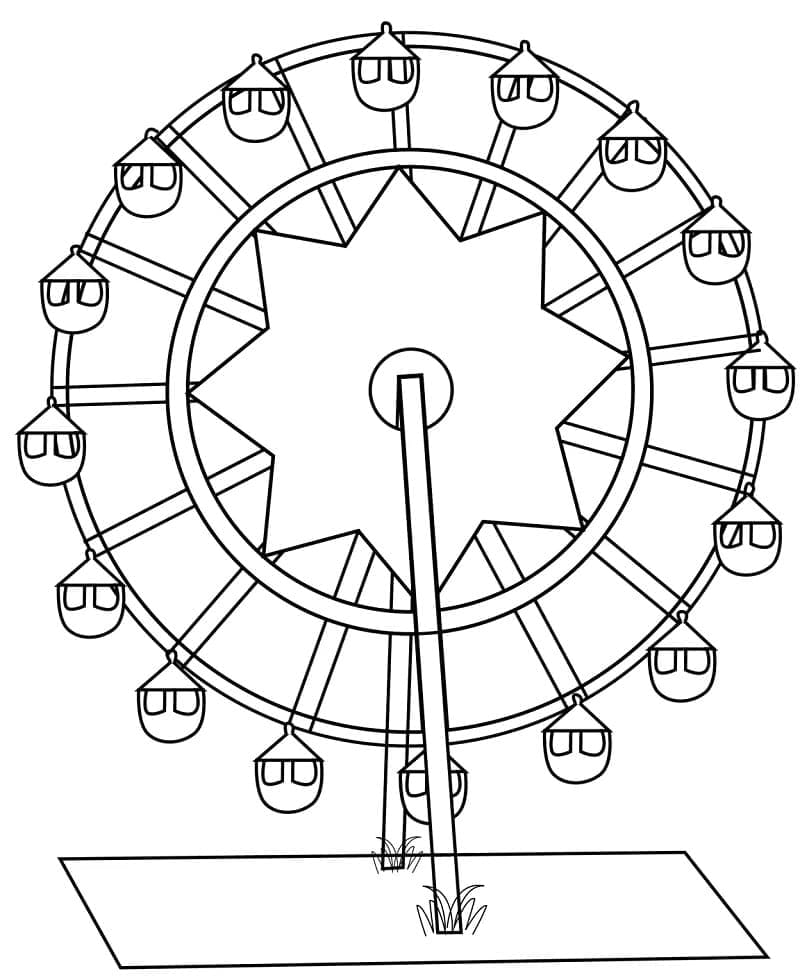 Desenho deImagem da Roda Gigante para colorir