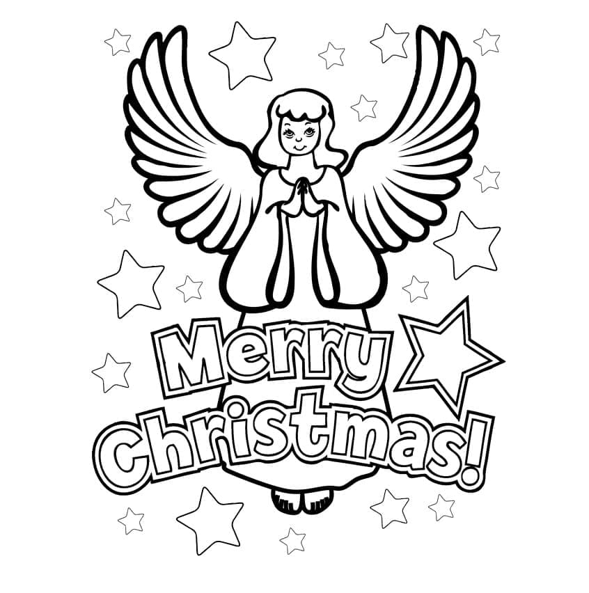 Desenho deImagem de Anjo de Natal para colorir