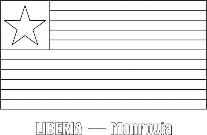 Desenho deImagem de Bandeira da Libéria para colorir