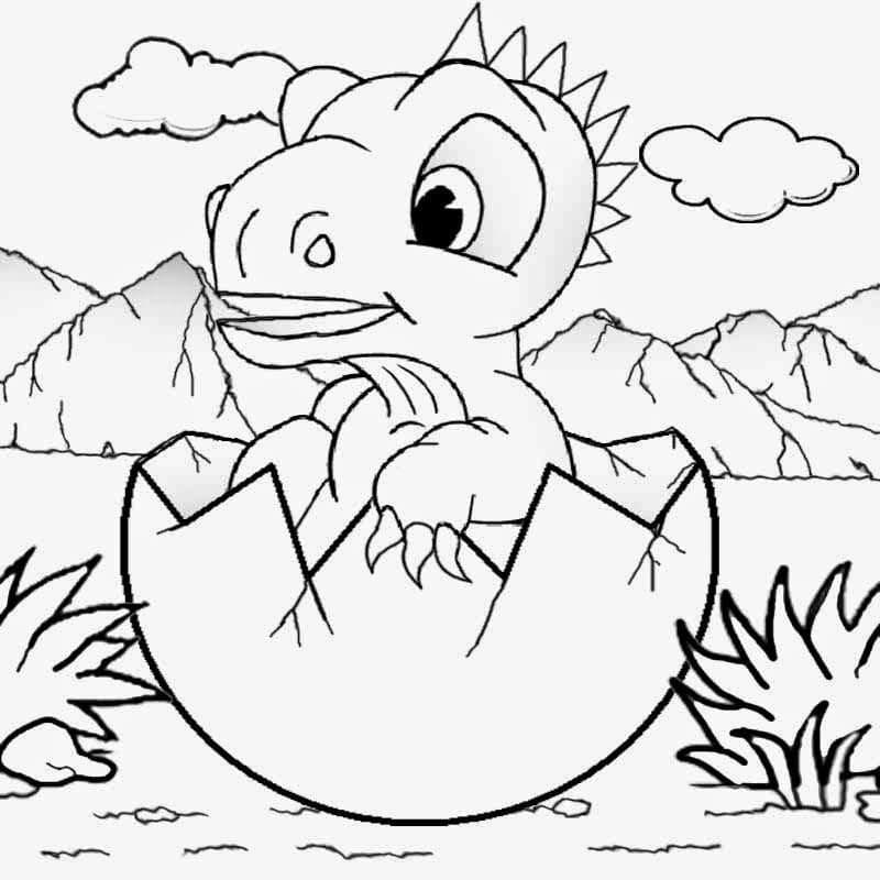 Desenho deImagem de Bebê Dinossauro para colorir