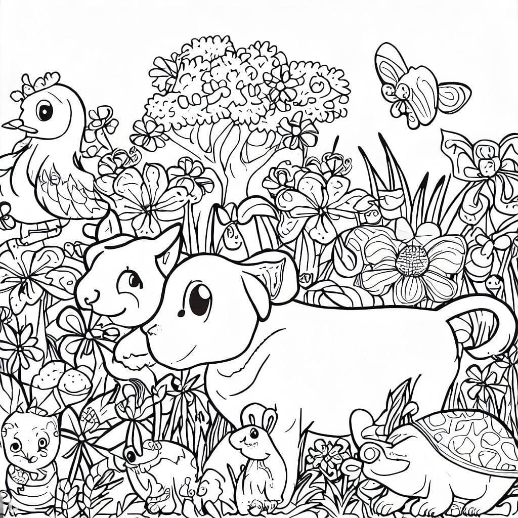 Desenho deImagem de Bichinhos do Jardim para colorir