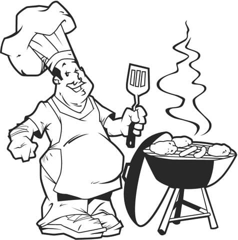 Desenho deImagem de Churrasco para colorir