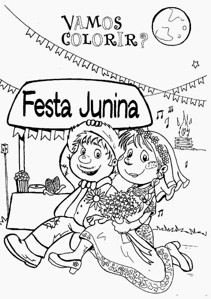 Desenho deImagem de Festa Junina para colorir