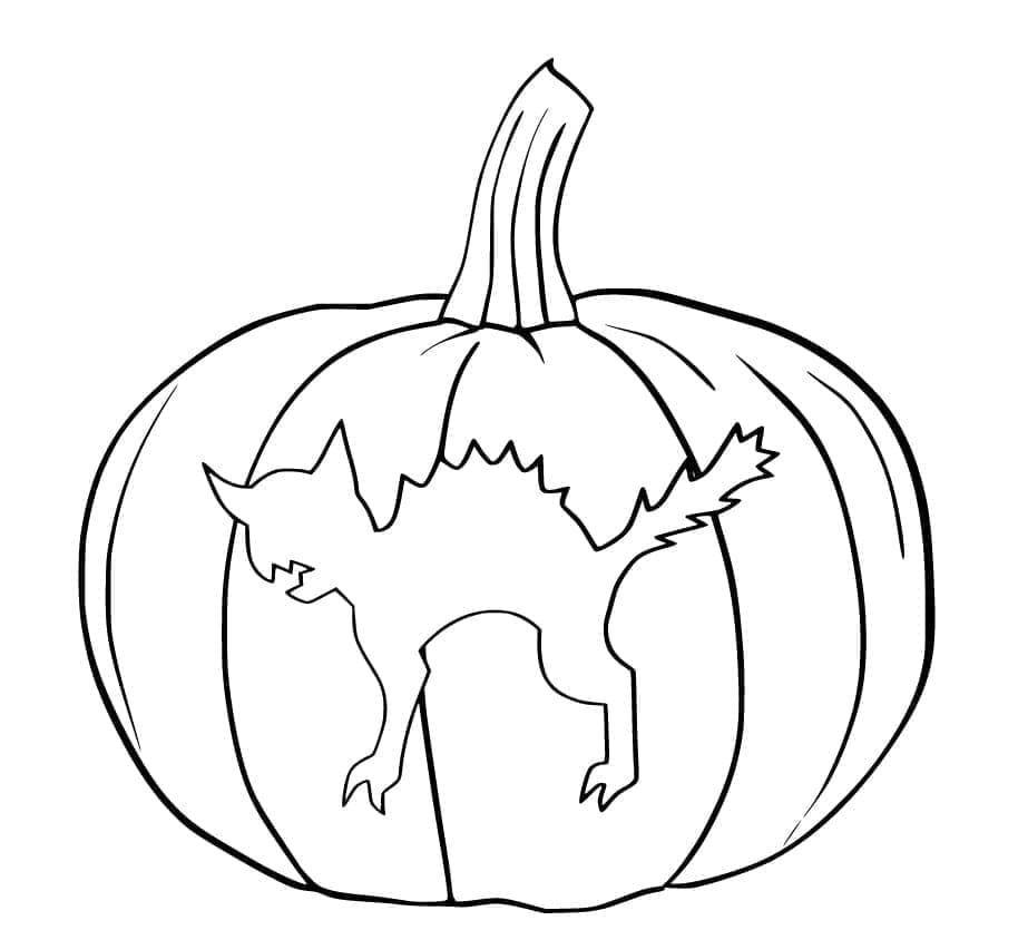 Desenho deImagem de Gato de Halloween para colorir