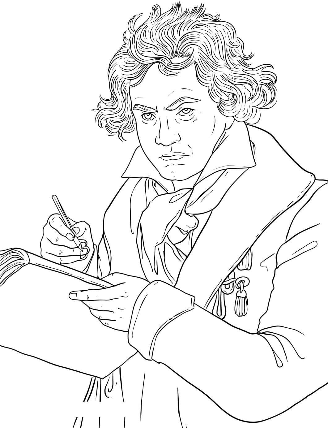 Desenho deImagem de Ludwig van Beethoven para colorir