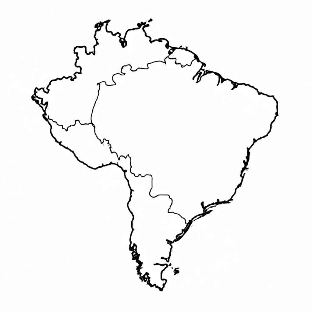 Desenho deImagem de Mapa Político do Brasil para colorir