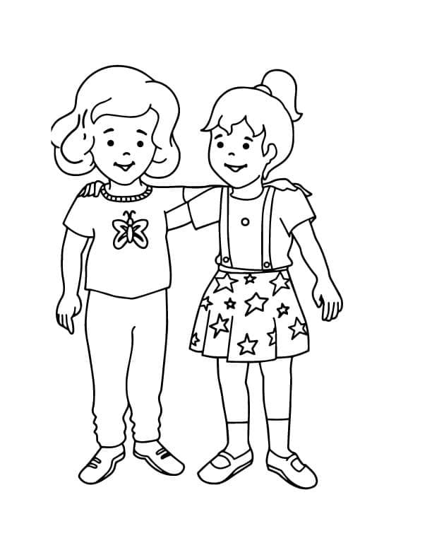 Desenho deImagem de Melhores Amigas para colorir