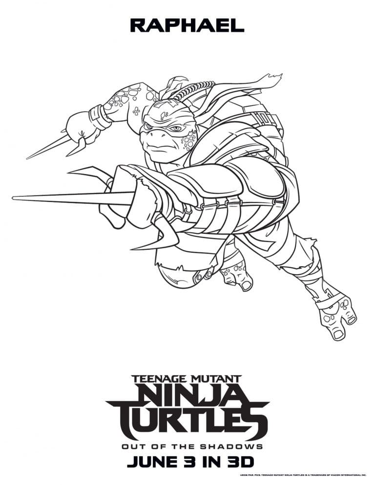 Desenho deImagem de Raphael Tartarugas Ninja para colorir