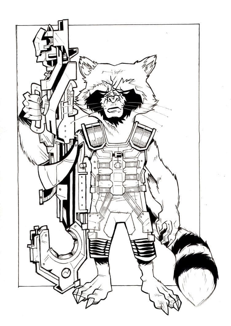 Desenho deImagem de Rocket Raccoon para colorir