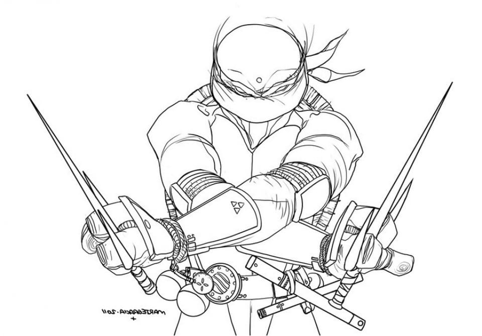 Desenho deImagem de Tartarugas Ninja Raphael para colorir