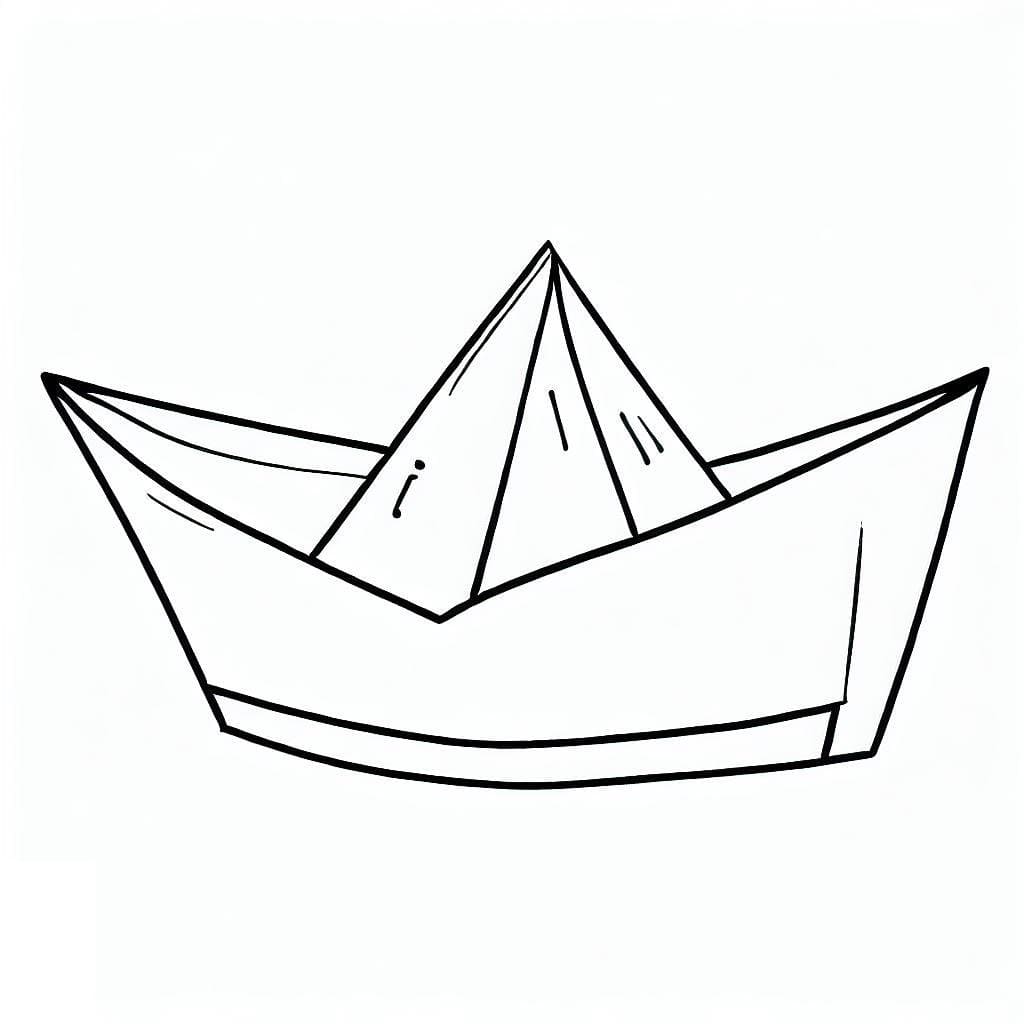 Desenho deImagem do Barco de Papel para colorir