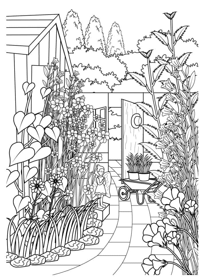 Desenho de Imagem do Jardim para colorir