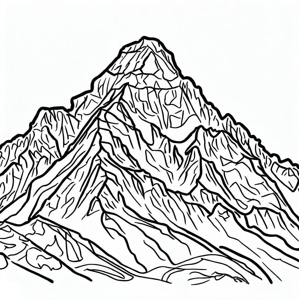 Desenho deImagem do Monte Everest para colorir