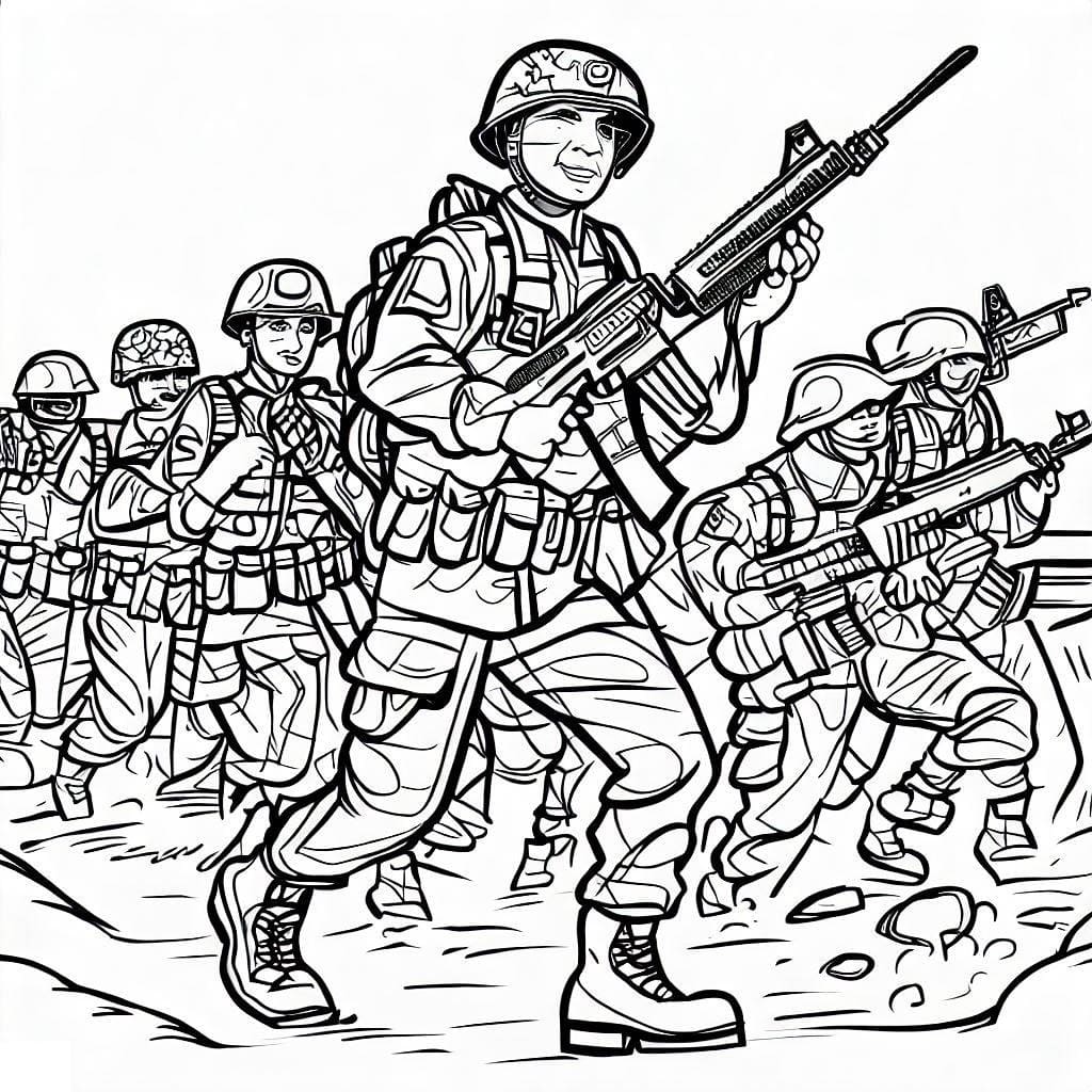 Desenho deImpressionantes Soldados do Exército para colorir