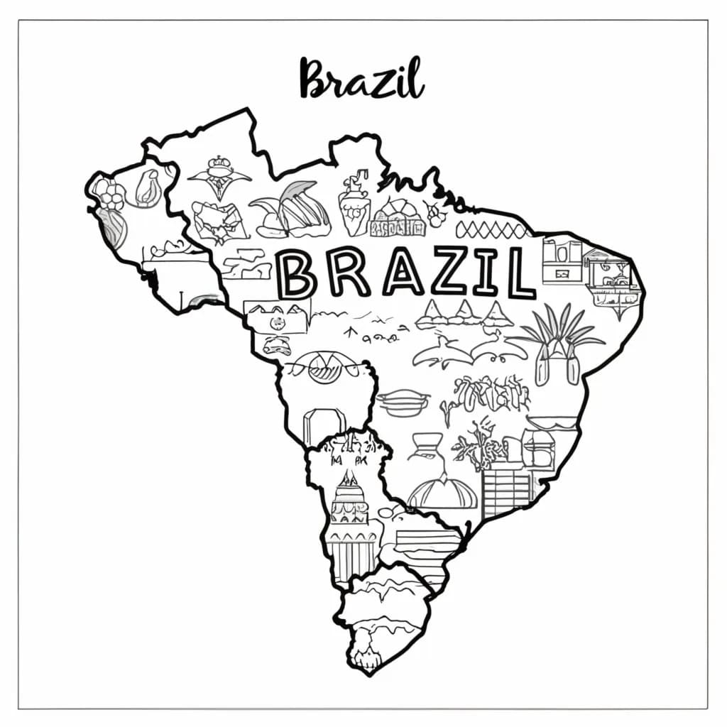 Desenho deImprimível Mapa do Brasil para colorir