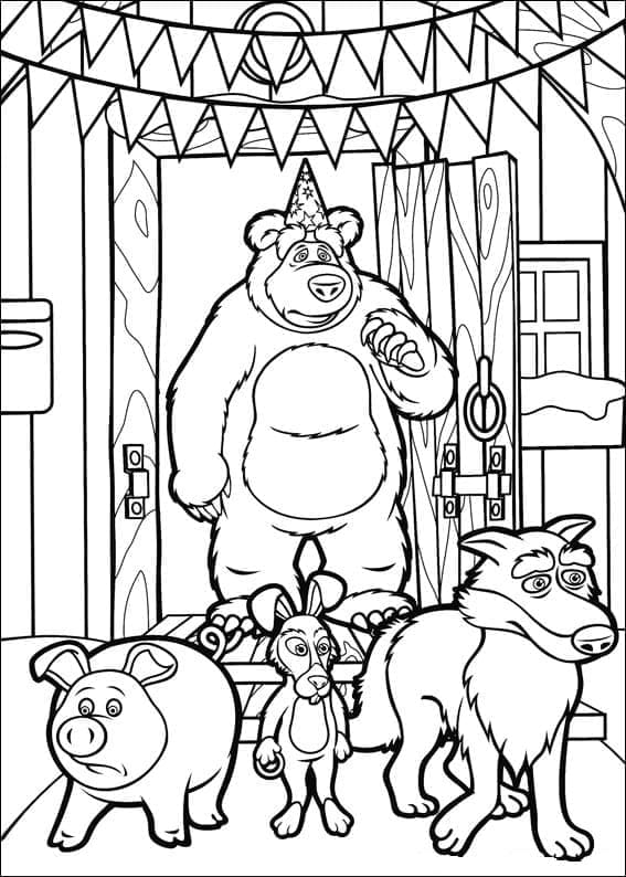 Desenho deImprimível Masha e o Urso para colorir