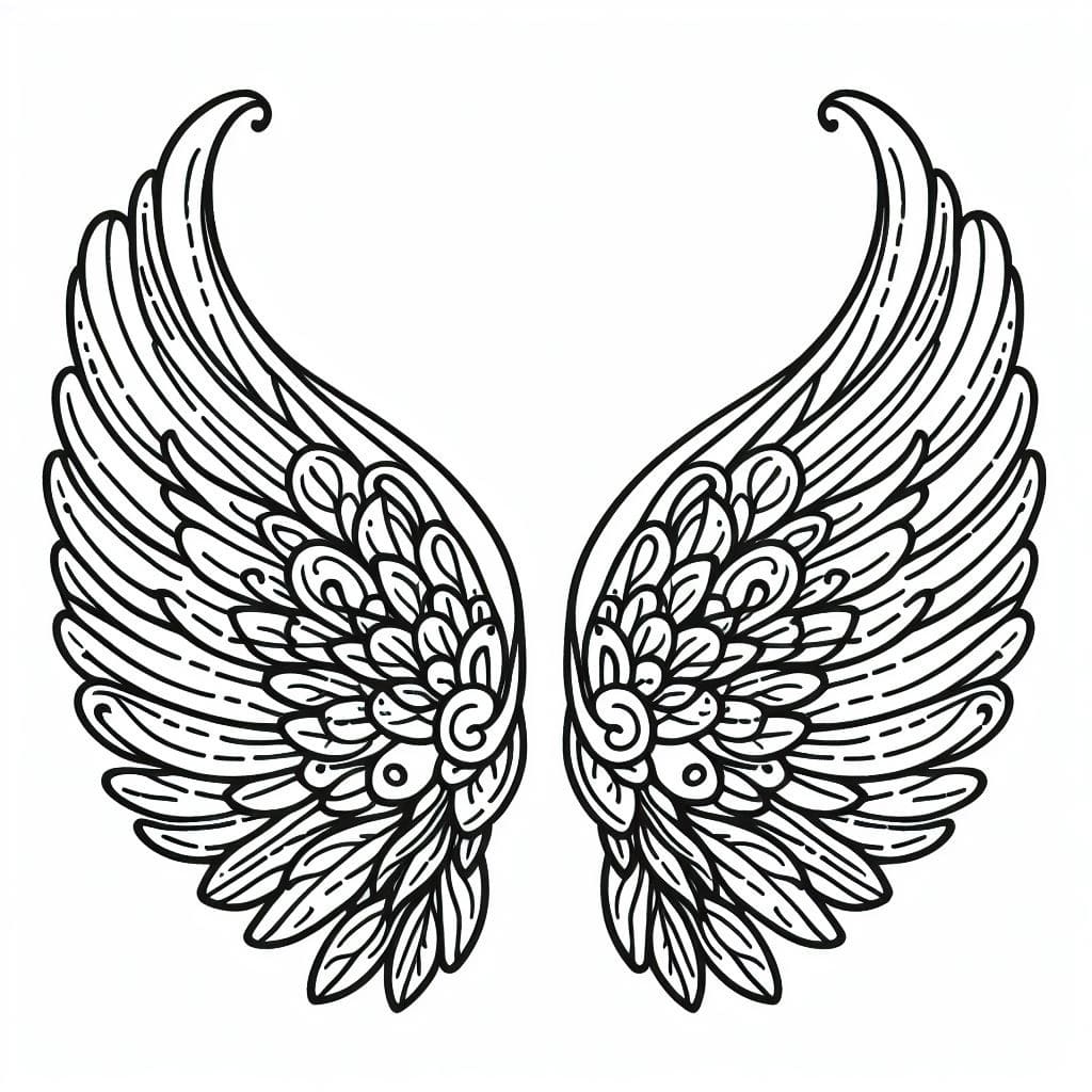 Desenho deIncríveis Asas de Anjo para colorir