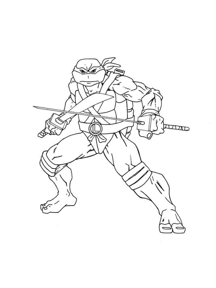 Desenho deIncrível Leonardo Tartarugas Ninja para colorir