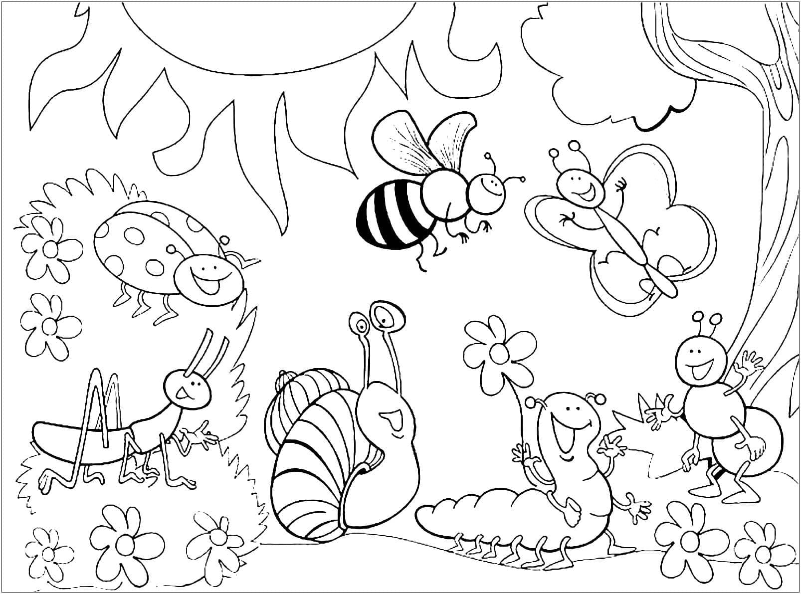 Desenho deInsetos de Jardim para colorir