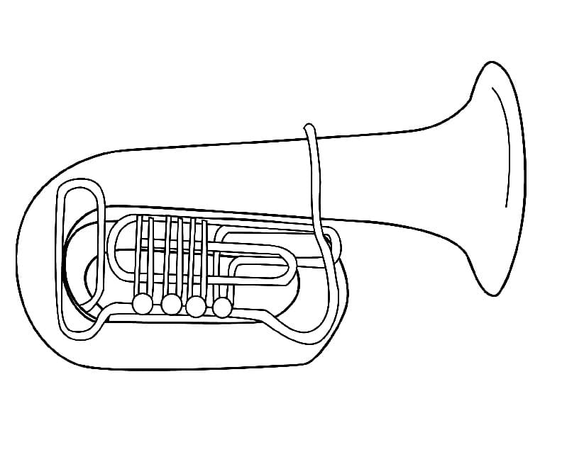 Desenho deInstrumento de Tuba para colorir