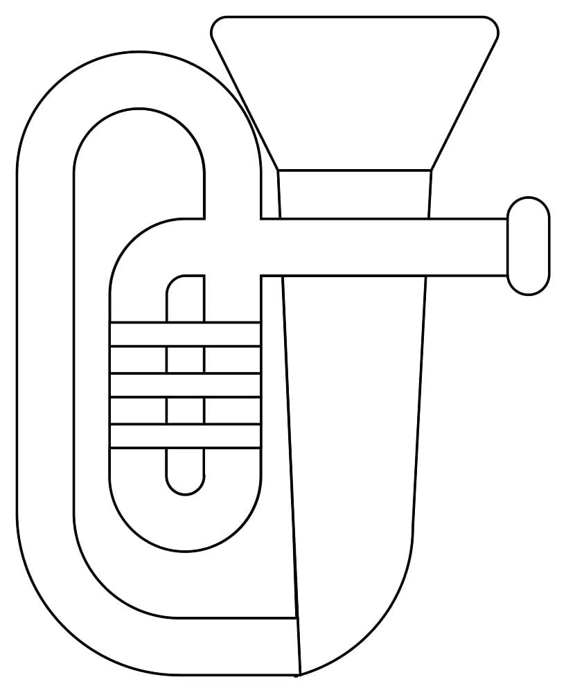 Desenho deInstrumento de Tuba Simples para colorir