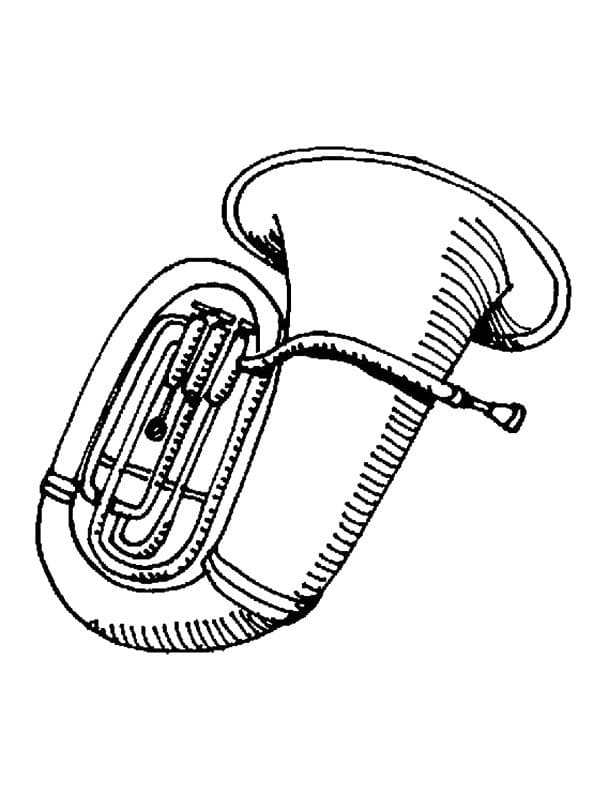 Desenho deInstrumento Musical Tuba para colorir