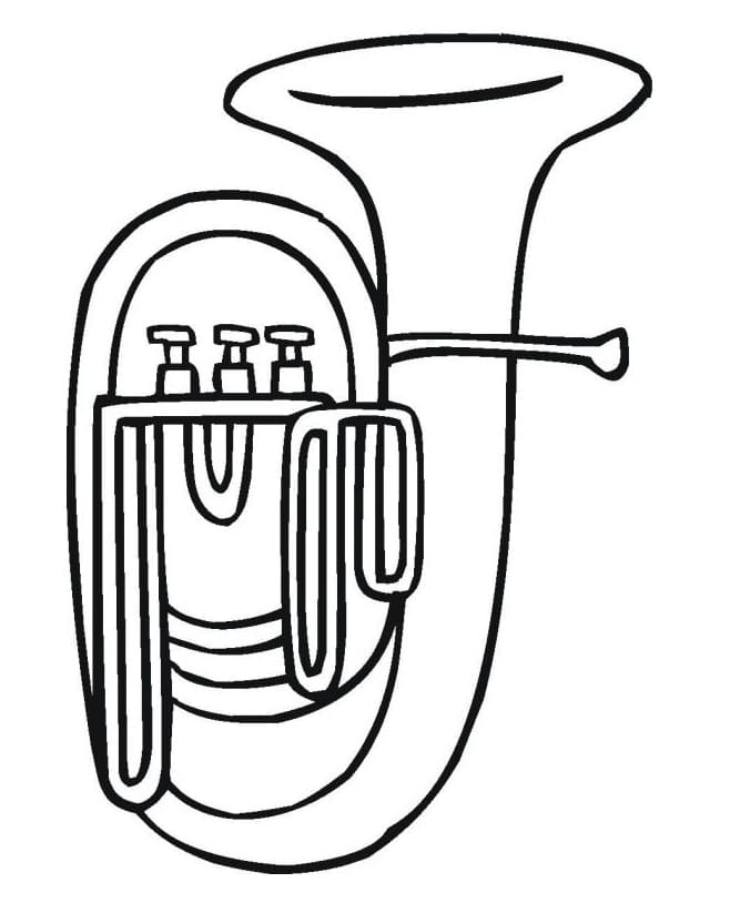 Desenho deInstrumento Tuba Grátis para colorir