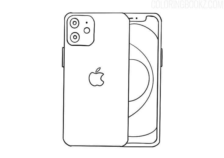 Desenho deIPhone 12 Pro Max para colorir