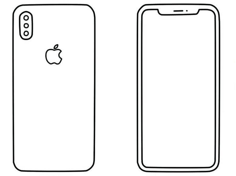 Desenho deIphone XS para colorir