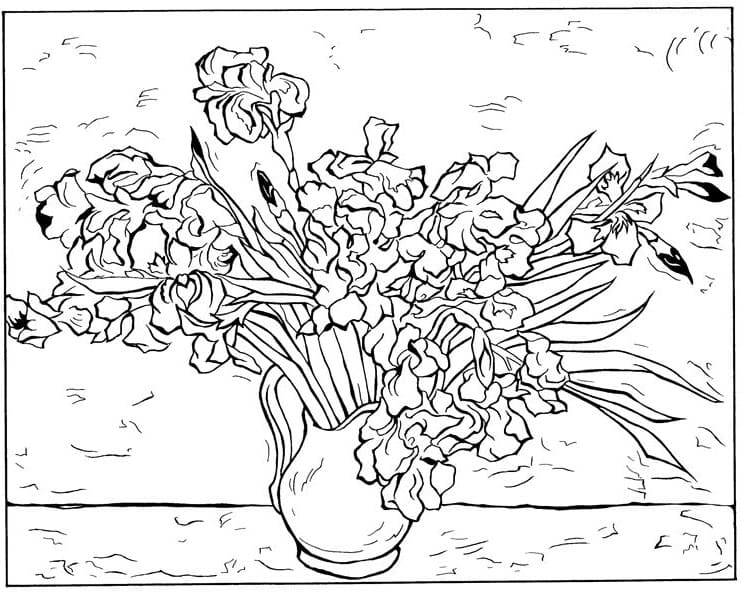 Desenho deIrises - Vincent van Gogh para colorir