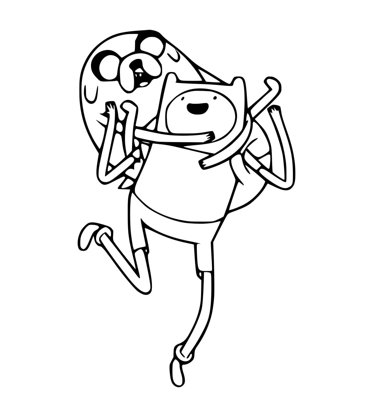 Desenho de Jake Abraça Finn para colorir