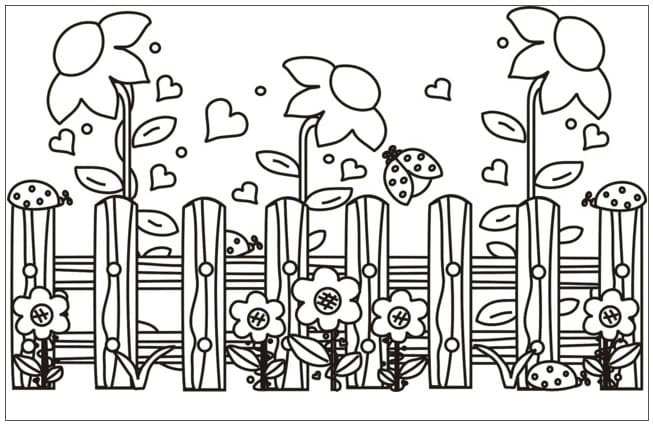 Desenho deJardim de Flores 1 para colorir