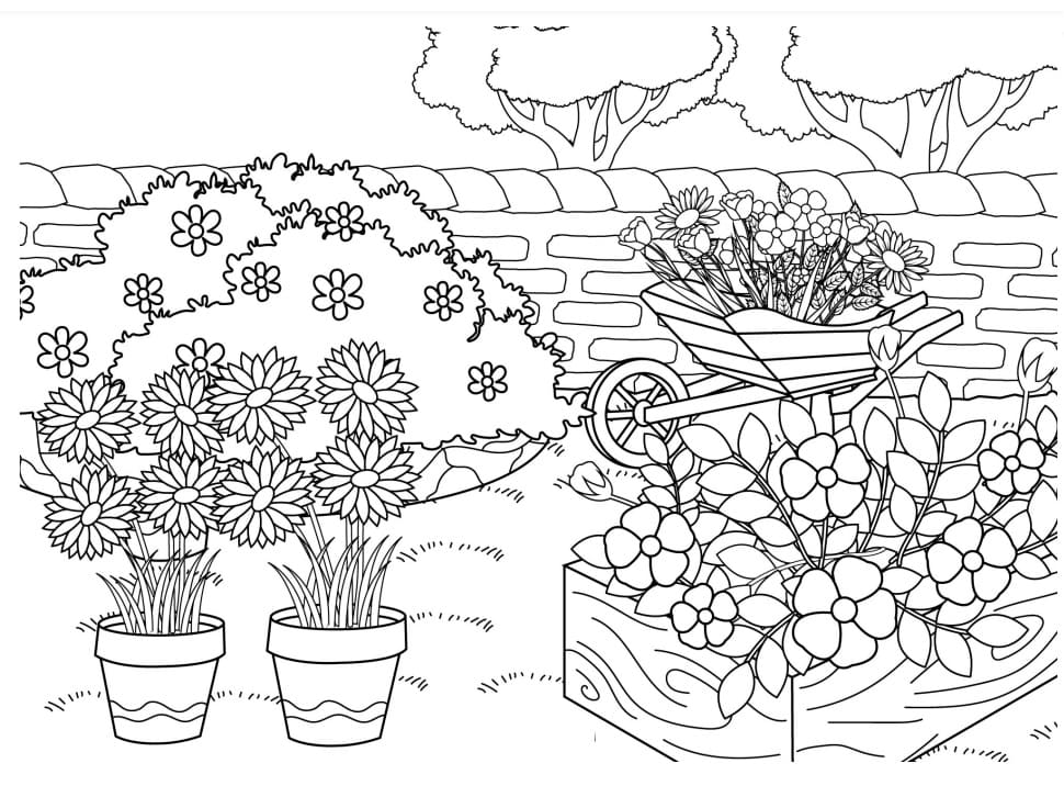 Desenho deJardim de Flores 12 para colorir