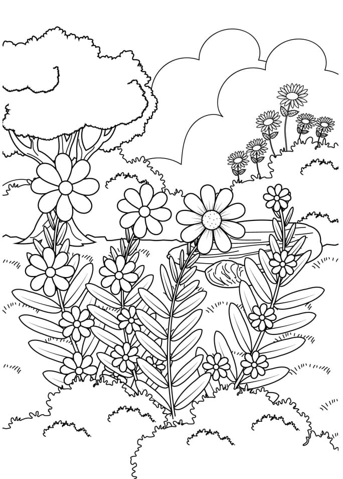 Desenho deJardim de Flores 13 para colorir