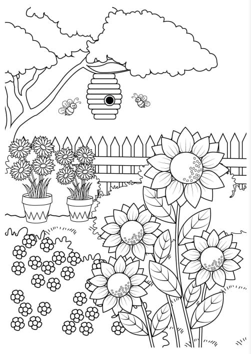 Desenho deJardim de Flores 3 para colorir