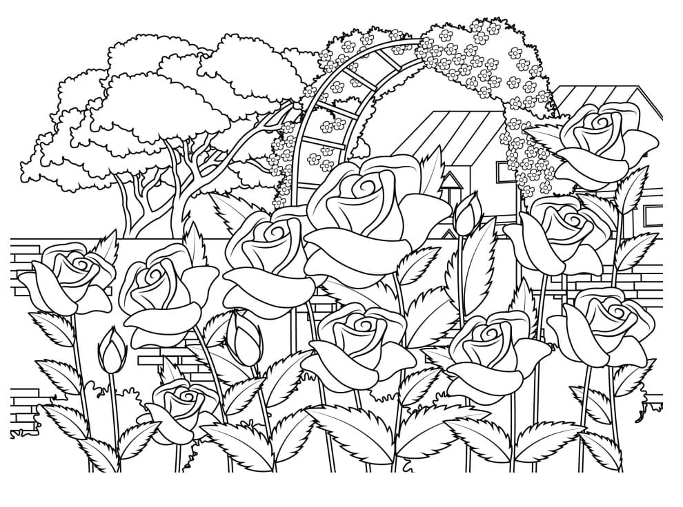 Desenho deJardim de Flores 4 para colorir