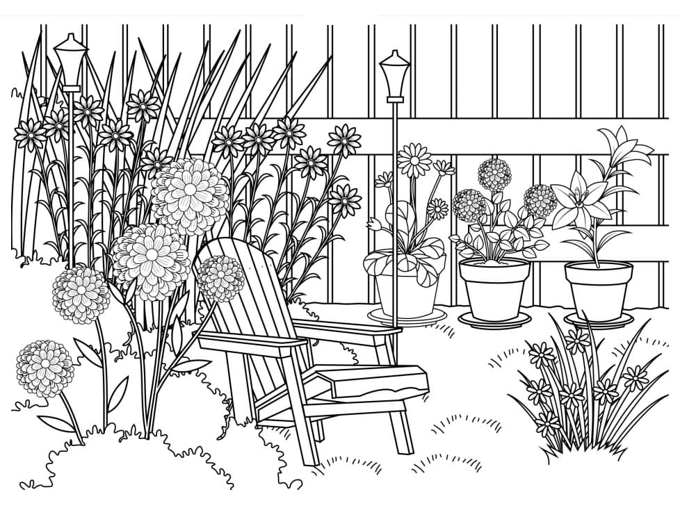 Desenho deJardim de Flores 5 para colorir