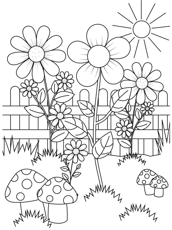 Desenho deJardim de Flores 7 para colorir