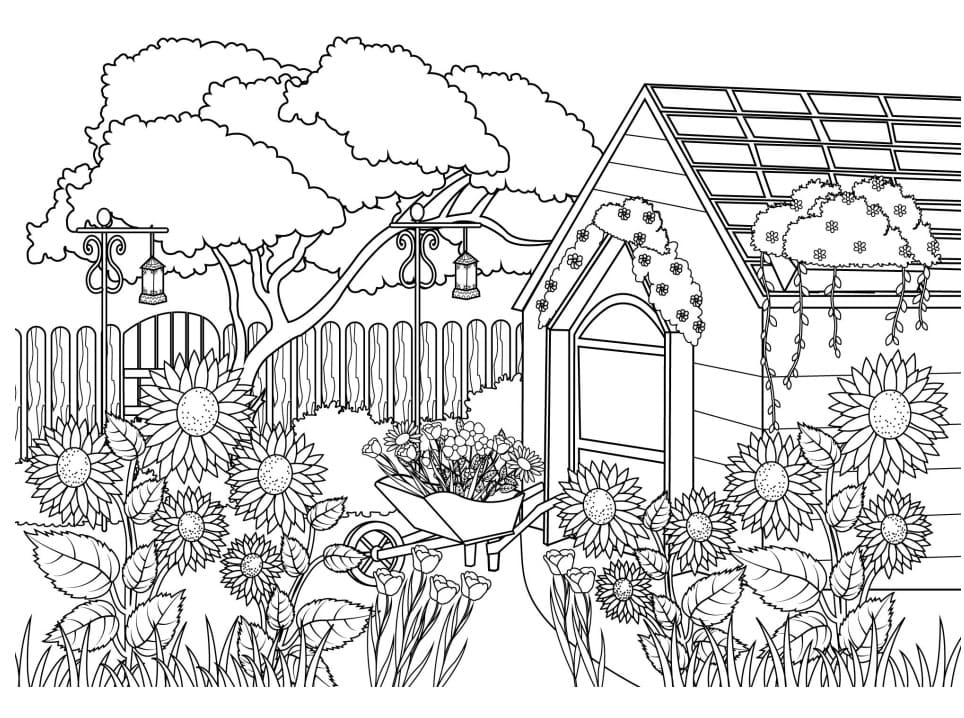 Desenho deJardim de Flores 9 para colorir