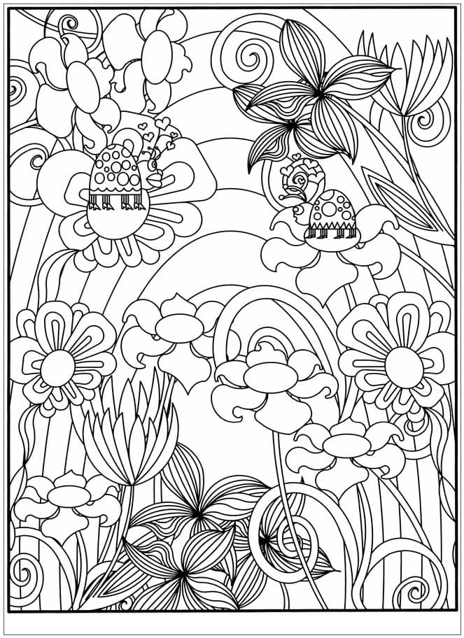 Desenho deJardim de Flores Para Crianças para colorir