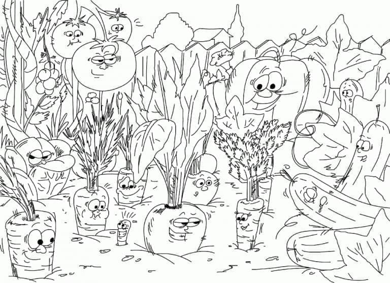 Desenho de Jardim Engraçado para colorir