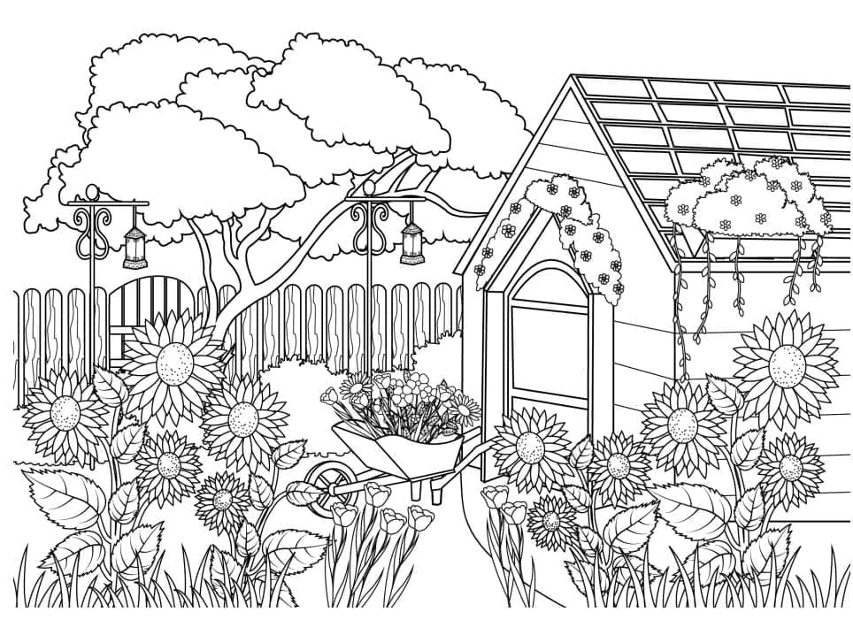 Desenho de Jardim Fantástico para colorir