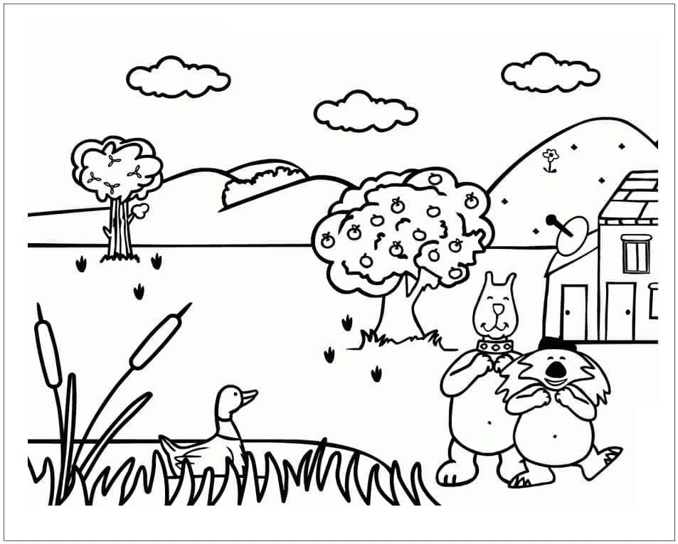 Desenho de Jardim Grátis Para Crianças para colorir