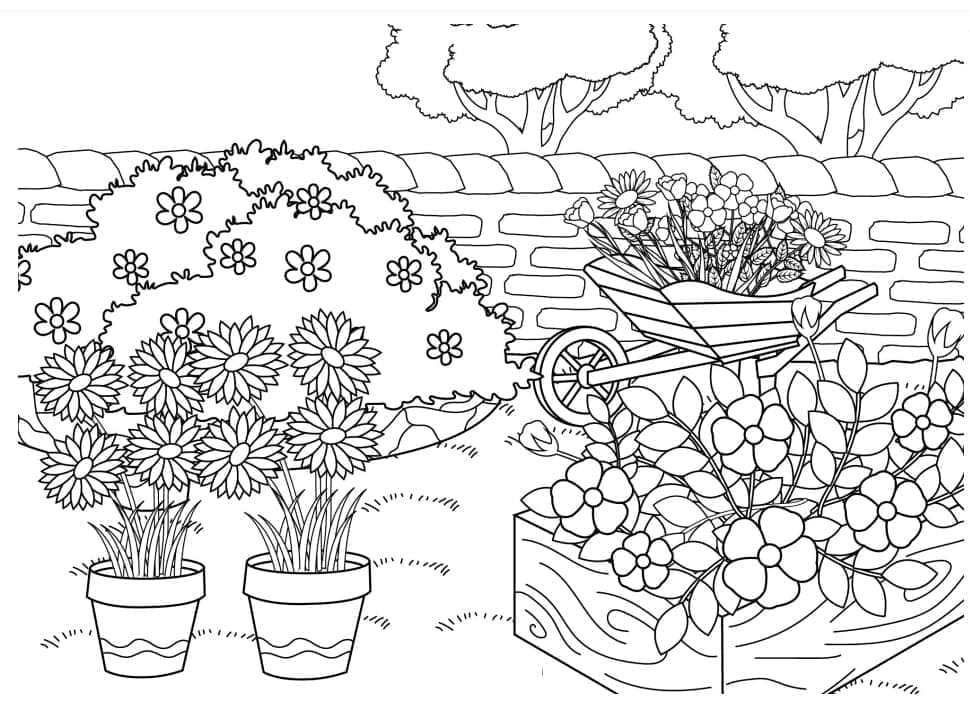 Desenho de Jardim Imprimível para colorir