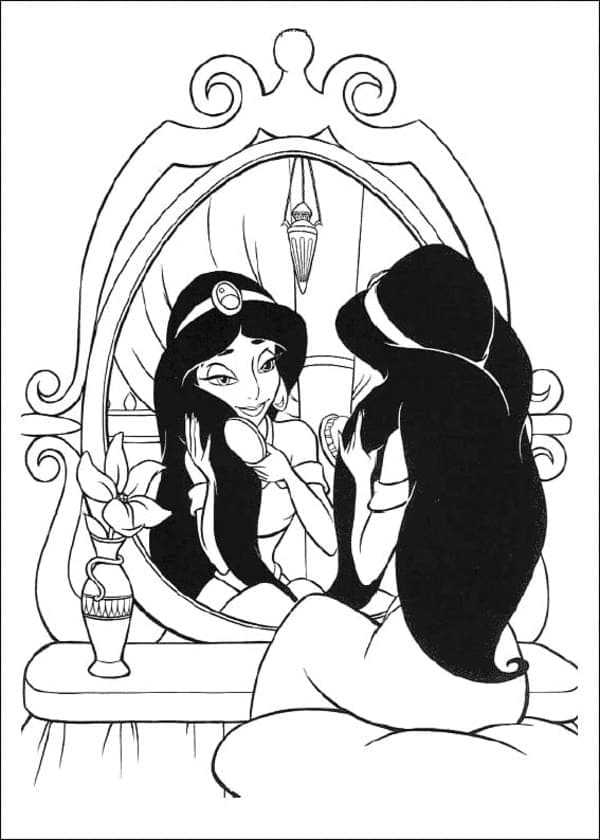 Desenho deJasmine é Maquiagem para colorir