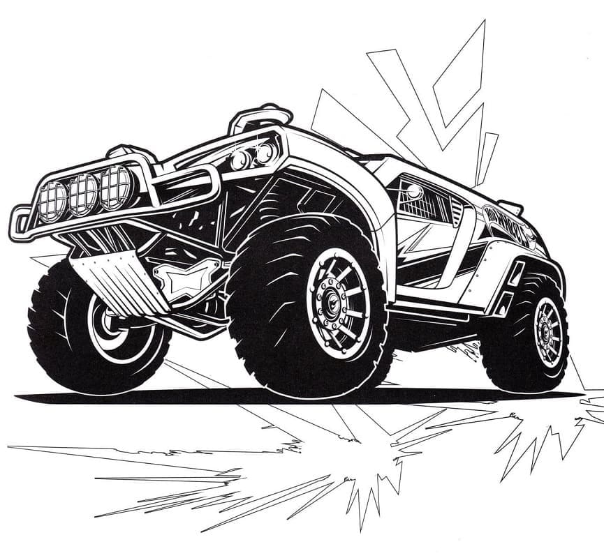 Desenho deJeep Hot Wheels para colorir