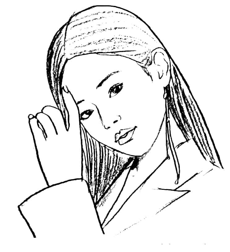 Desenho deJennie Blackpink para colorir