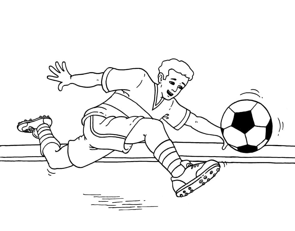 Desenho deJogador de Futebol Engraçado para colorir