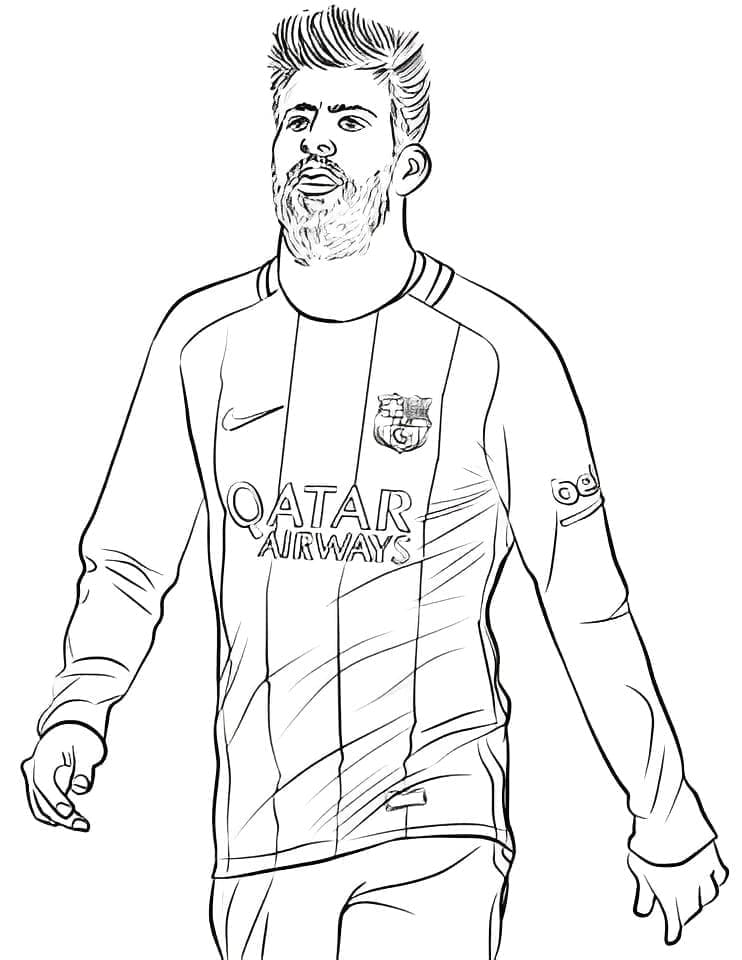 Desenho deJogador de Futebol Gerard Pique para colorir