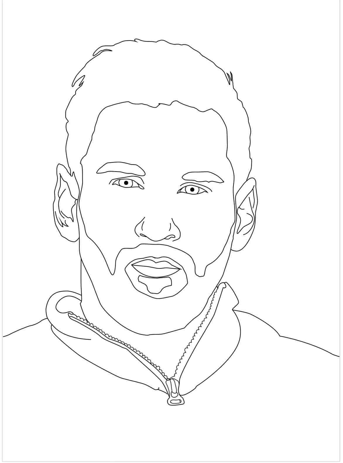 Desenho deJogador de Futebol Lionel Messi para colorir